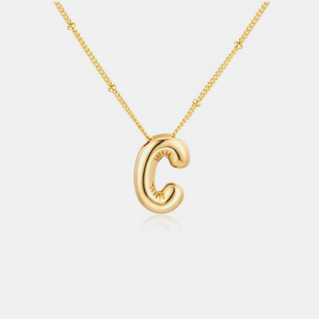 Gold-Plated Bubble Initial Necklace 