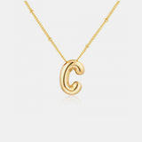 Gold-Plated Bubble Initial Necklace 