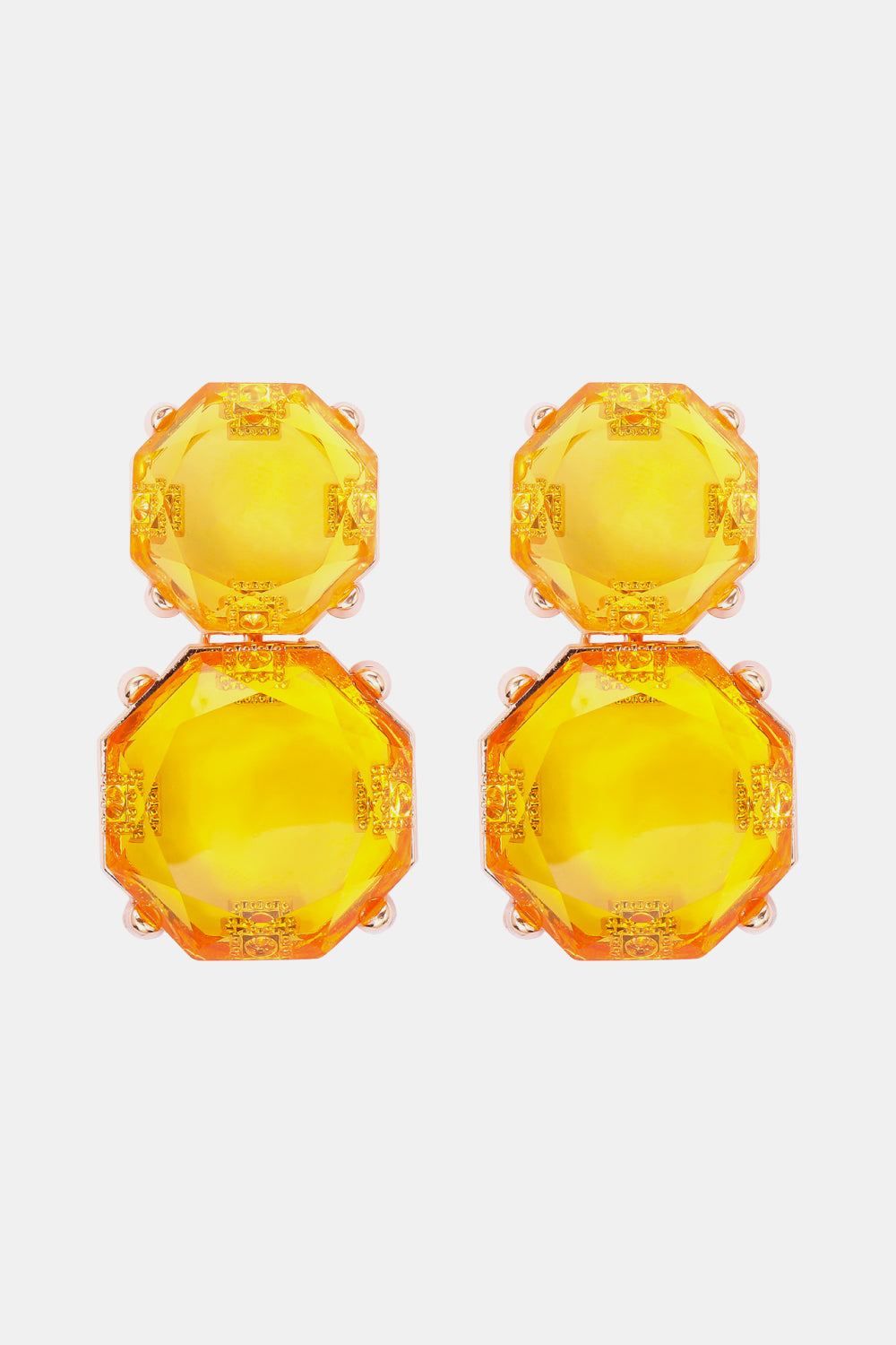 Geometrical Shape Zinc Alloy Frame Dangle Earrings 