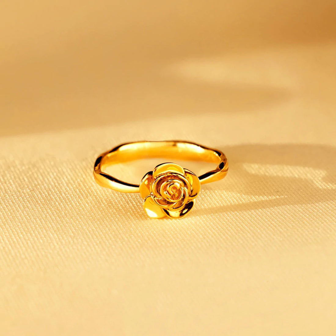 Rose Shape 18K Gold-Plated Ring 