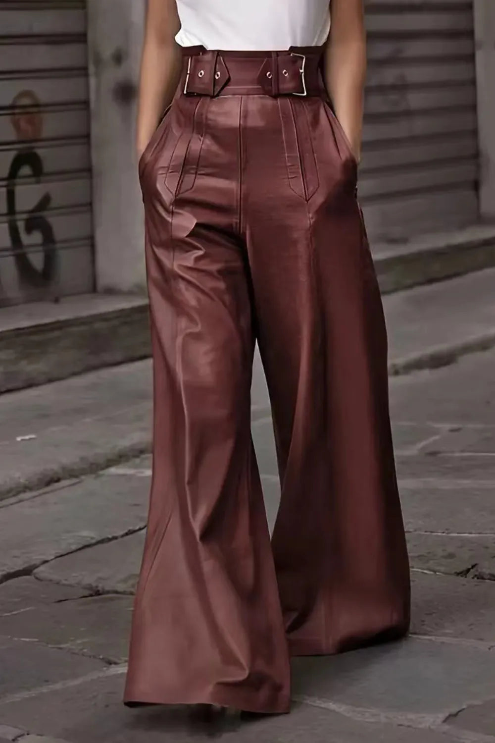 High Waist Wide Flare Pants 