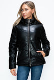 How Dare U Pocketed Zip Up Puffer Jacket with Removable Hood 
