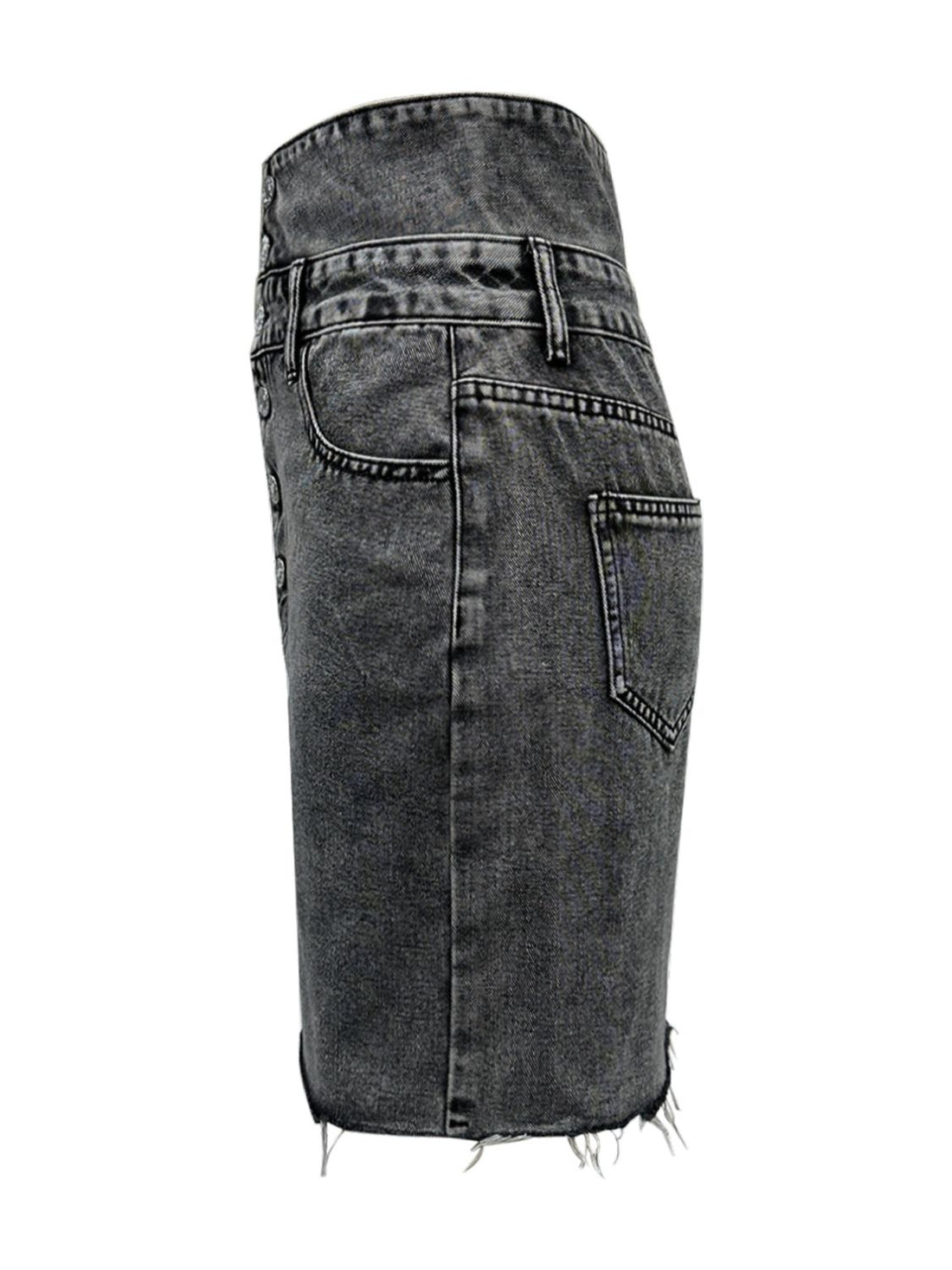 Raw Hem High Waist Denim Skirt skirt