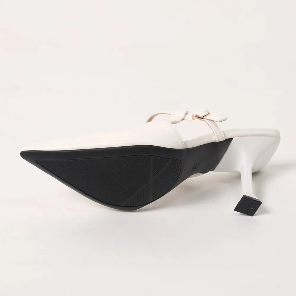 Point Toe Flare Heel Slingback Pumps 