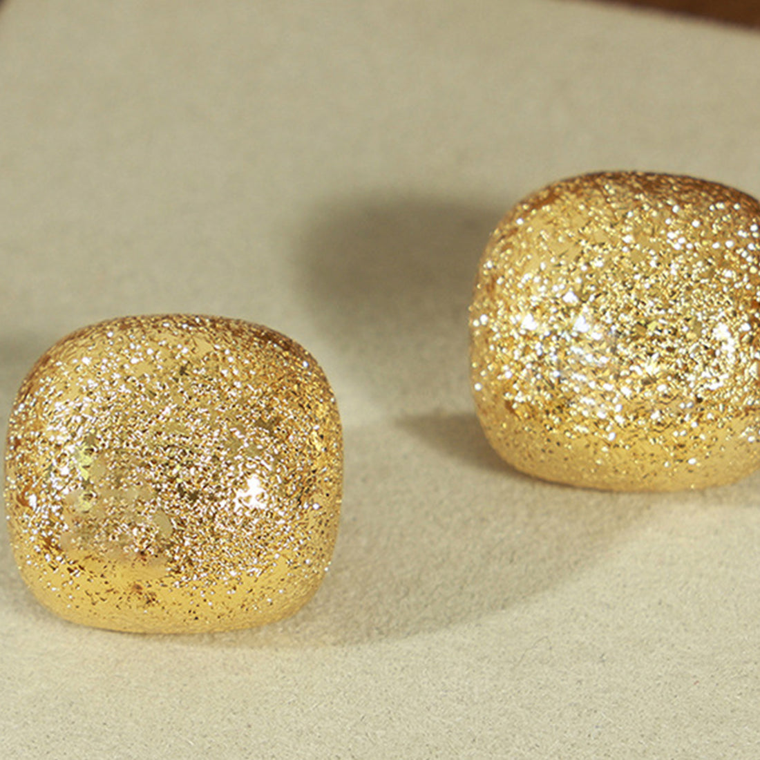 Gold-Plated Geometric Stud Earrings 