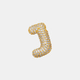 Inlaid Zircon Bubble Initial Necklace 