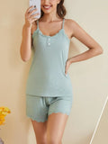 Ribbed Scoop Neck Top and Shorts Lounge Set Lingerie & Nightwear