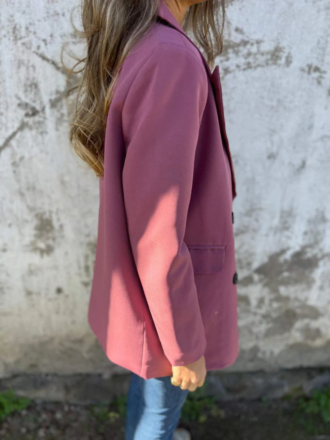 Full Size Collared Neck Long Sleeve Blazer 