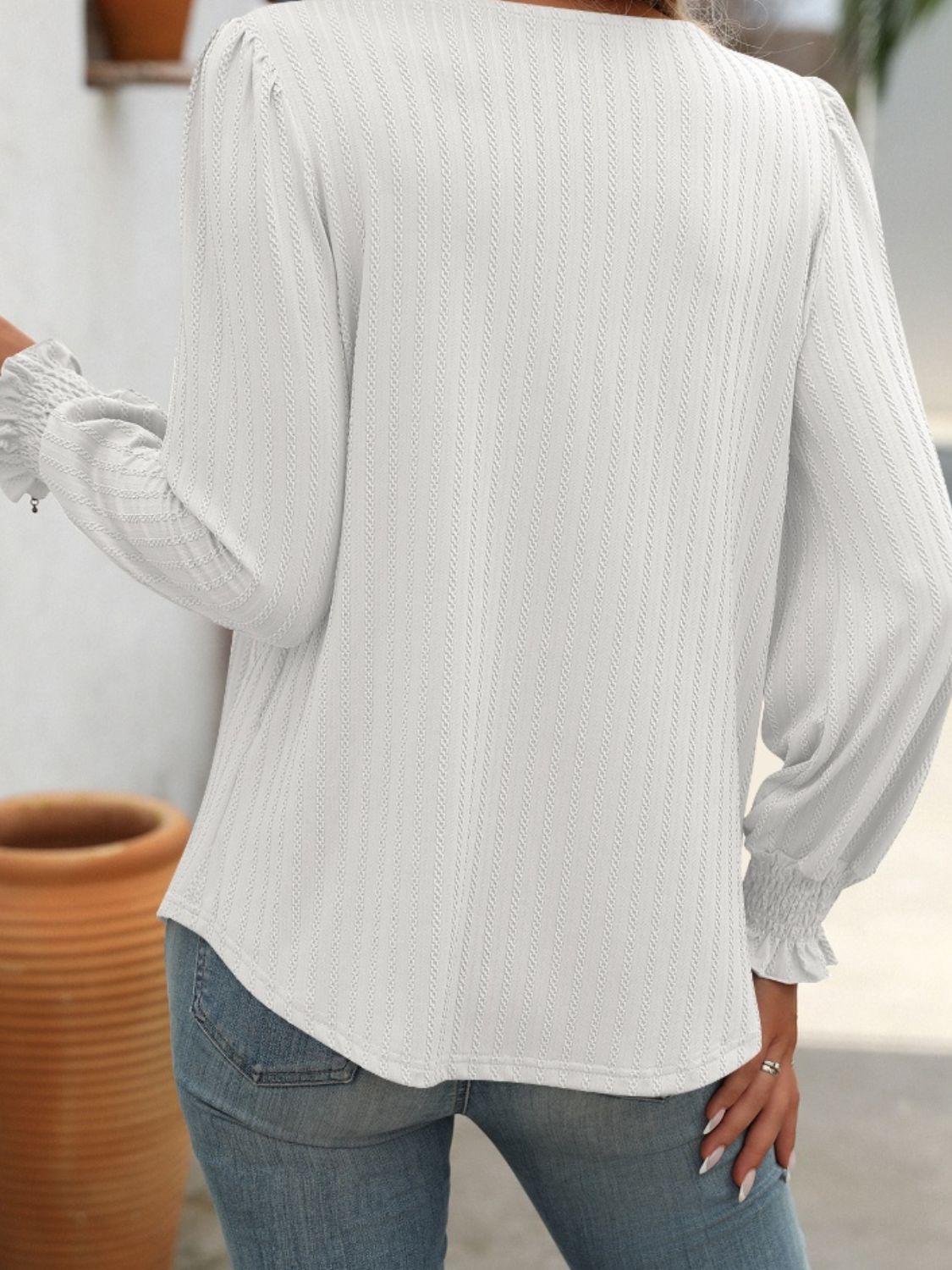 Mandy Square Neck Long Sleeve Top 