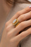 Wide Band Stainless Steel Open Ring 