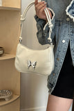 Butterfly PU Leather Knotted Strap Shoulder Bag 
