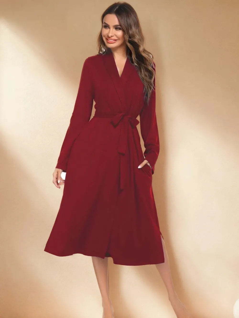 Tied Lounge Nightgown with Pockets Lingerie & Nightwear