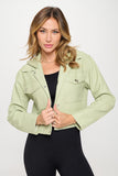 Coalition LA Snap Down Cropped Hooded Jacket 