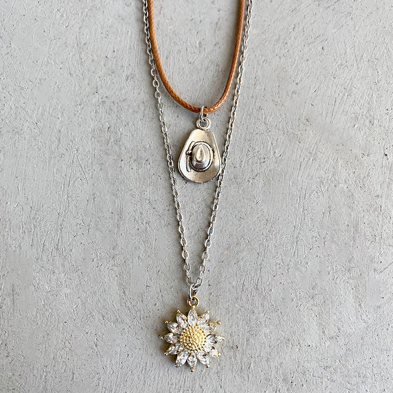 Sunflower Pendant Necklace Set 