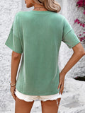 Mandy V-Neck Dropped Shoulder T-Shirt 
