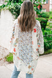 Purple Boho Floral Bishop Sleeve Button Up Loose Shirt Tops/Blouses & Shirts