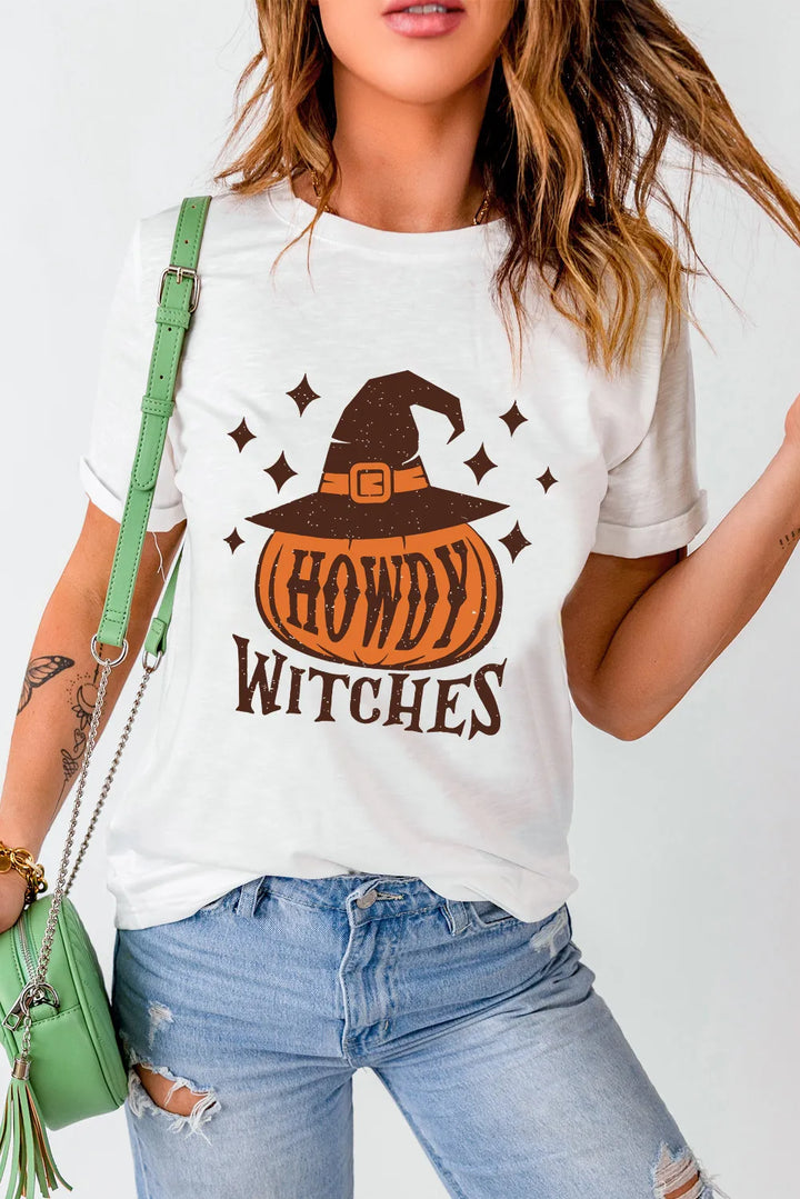 HOWDY WITCHES Round Neck Short Sleeve T-Shirt 