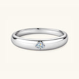 925 Sterling Silver Inlaid Moissanite Ring 