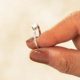 Heart Shape Cross Inlaid Zircon Open Ring 