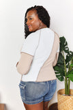 Double Take Color Block Exposed Seam Top 