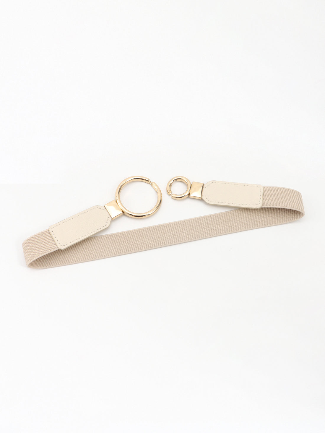 Double Ring Buckle Elastic PU Belt 