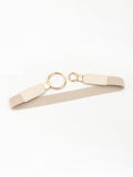 Double Ring Buckle Elastic PU Belt 