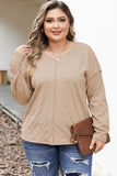 Plus Size Exposed Seam Dropped Shoulder T-Shirt 