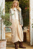 POL Leopard Exposed Seam Button Up Quilted Jacket 