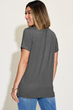 Basic Bae Full Size V-Neck High-Low T-Shirt 