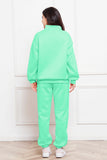 Half Zip Long Sleeve Sweatshirt and Pants Set 