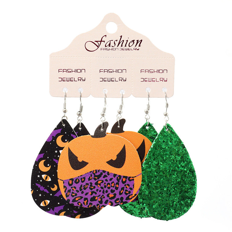 Teardrop Shape Halloween Theme Dangle Earrings 