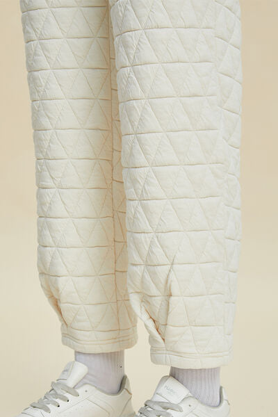 Double Take Full Size Texture Round Neck Long Sleeve Top and Pants Set 