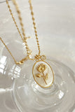 Flower Shell Pendant Copper Necklace 