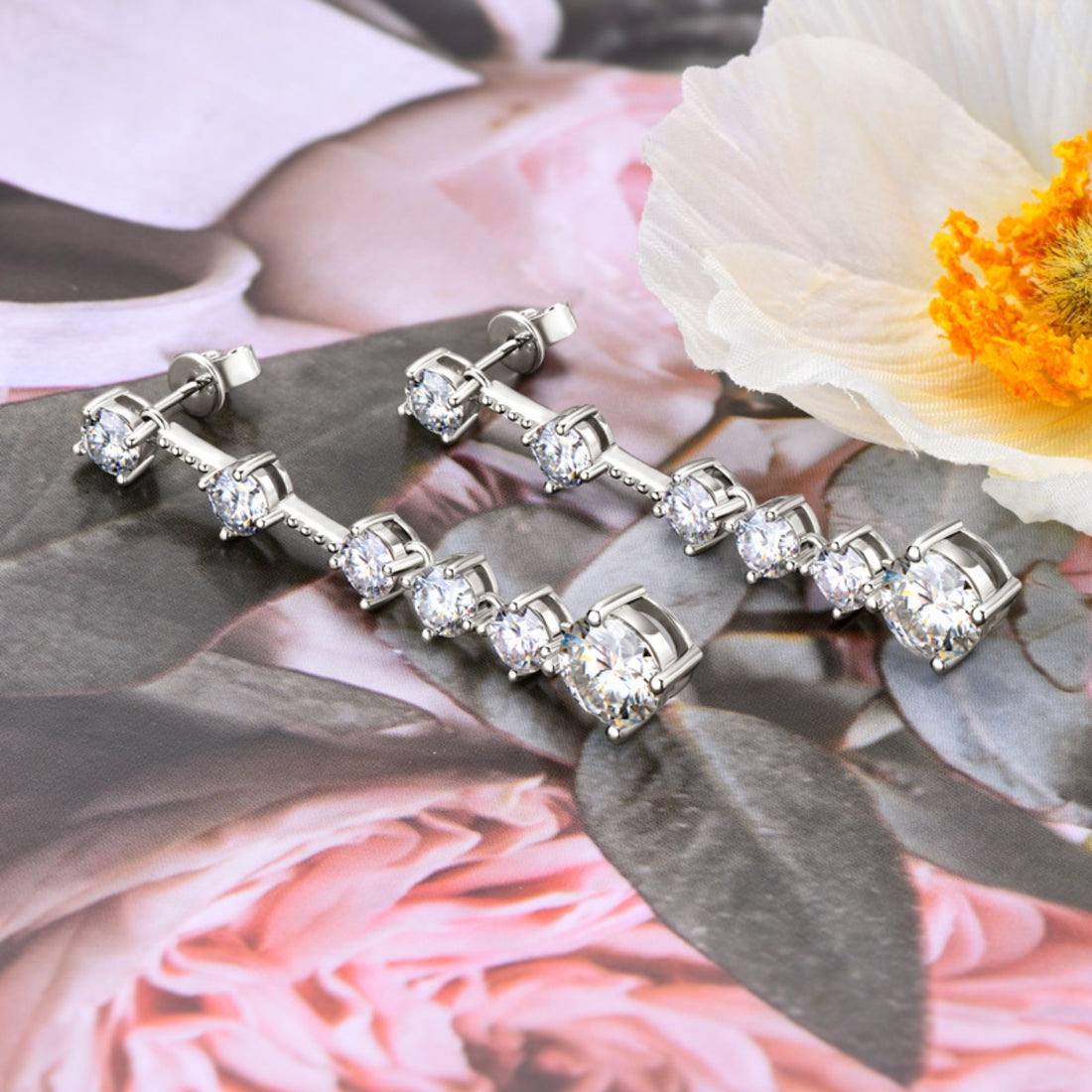 4 Carat Moissanite 925 Sterling Silver Earrings 