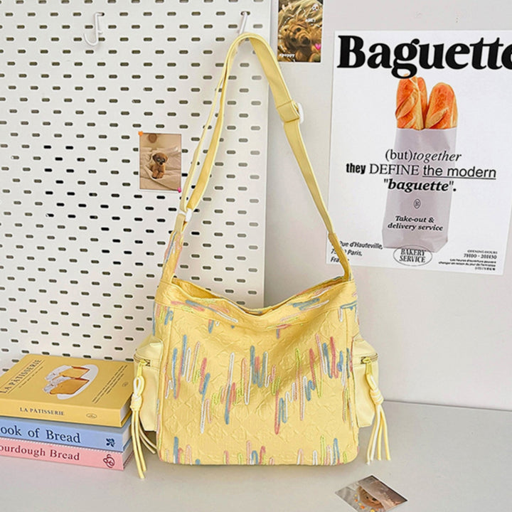 Contrast Texture Shoulder Bag 