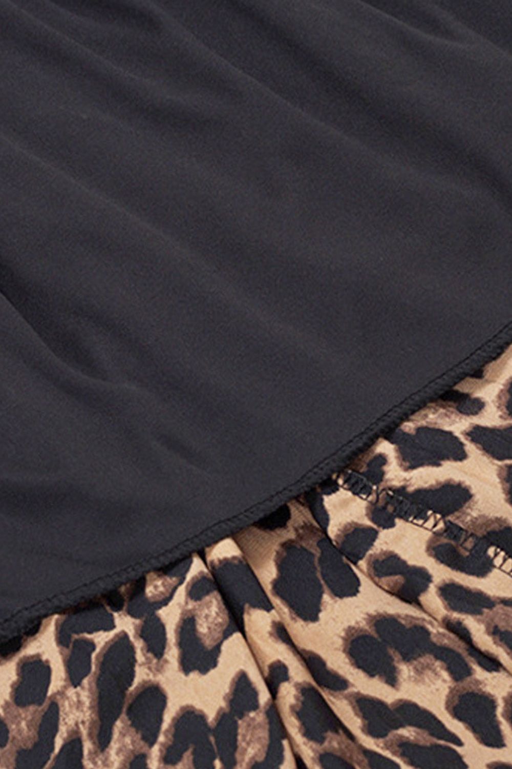 Plus Size Leopard Elastic Waist Midi Skirt 
