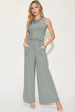 Basic Bae Full Size Ribbed Tank and Wide Leg Pants Set 