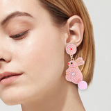 Synthetic Pearl Alloy Rabbit Dangle Earrings 