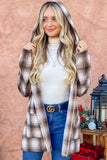 And The Why Plaid Open Front Hooded Shacket 