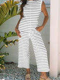Casual Striped Tank and Wide Leg Pants 2pcs Set Two Piece Dresses