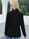 Drawstring Mock Neck Raglan Sleeve T-Shirt 