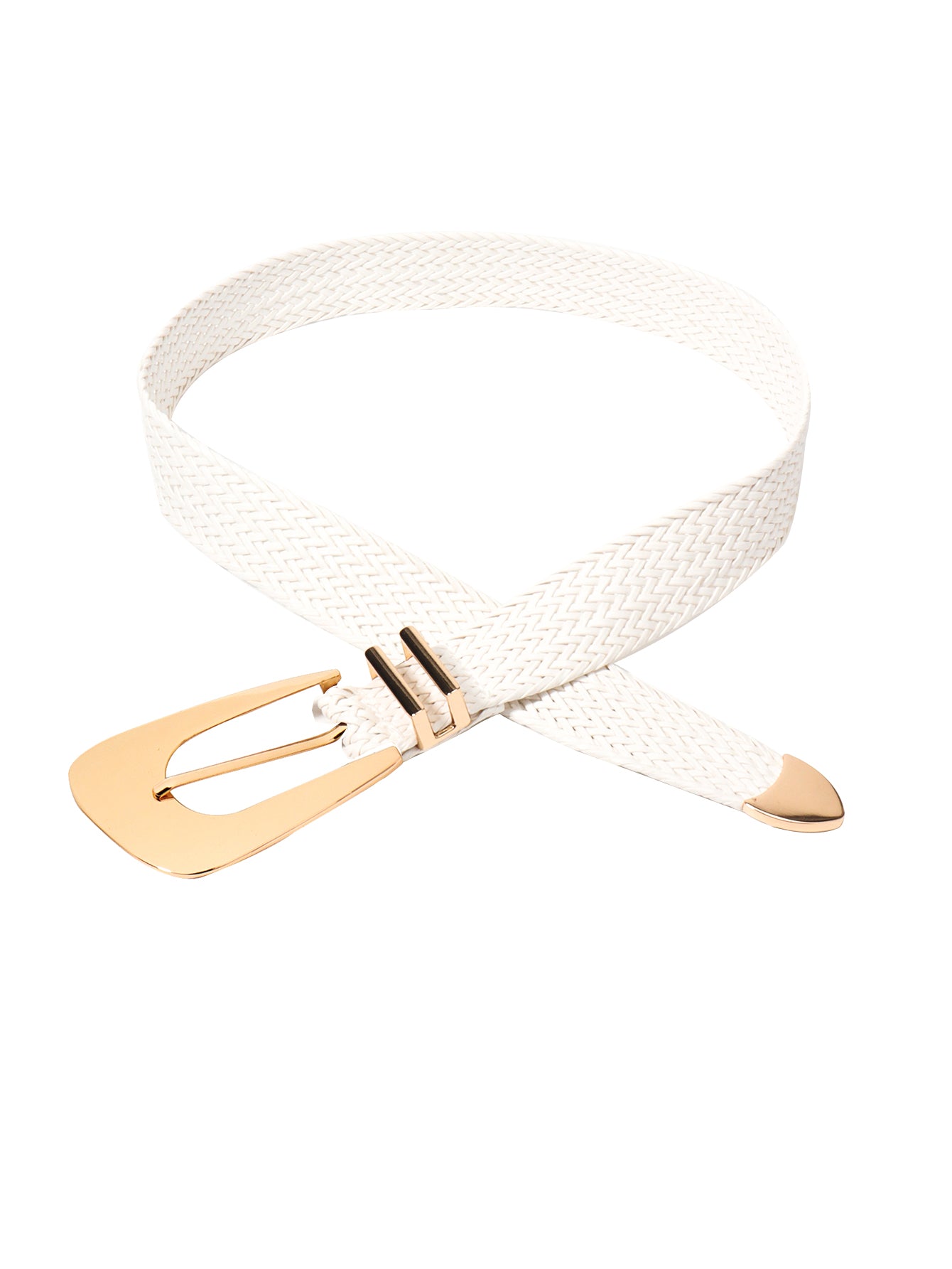 Irregular Buckle Braid Belt 