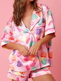 Button Up Half Sleeve Shirt and Shorts Lounge Set Lingerie & Nightwear