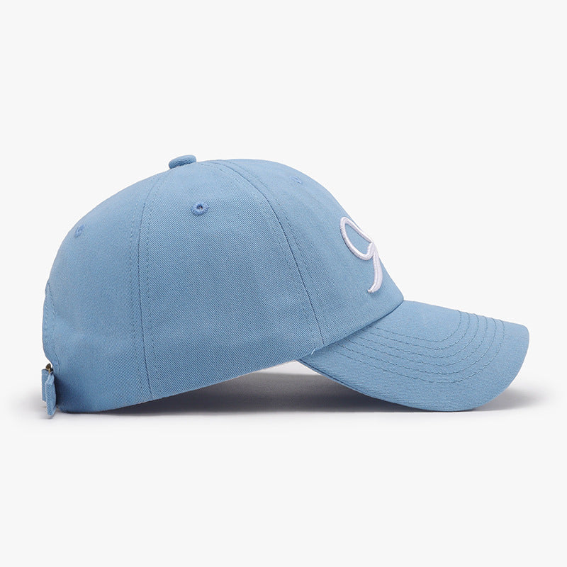 Bow Embroidered Cotton Baseball Cap 