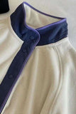 Double Take Snap Down Contrast Fleece Jacket with Pockets 