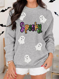 Halloween Spooky Ghost Sequin Sweatshirt 