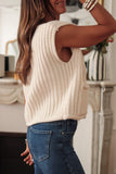 Button Down Sweater Vest with Pockets 