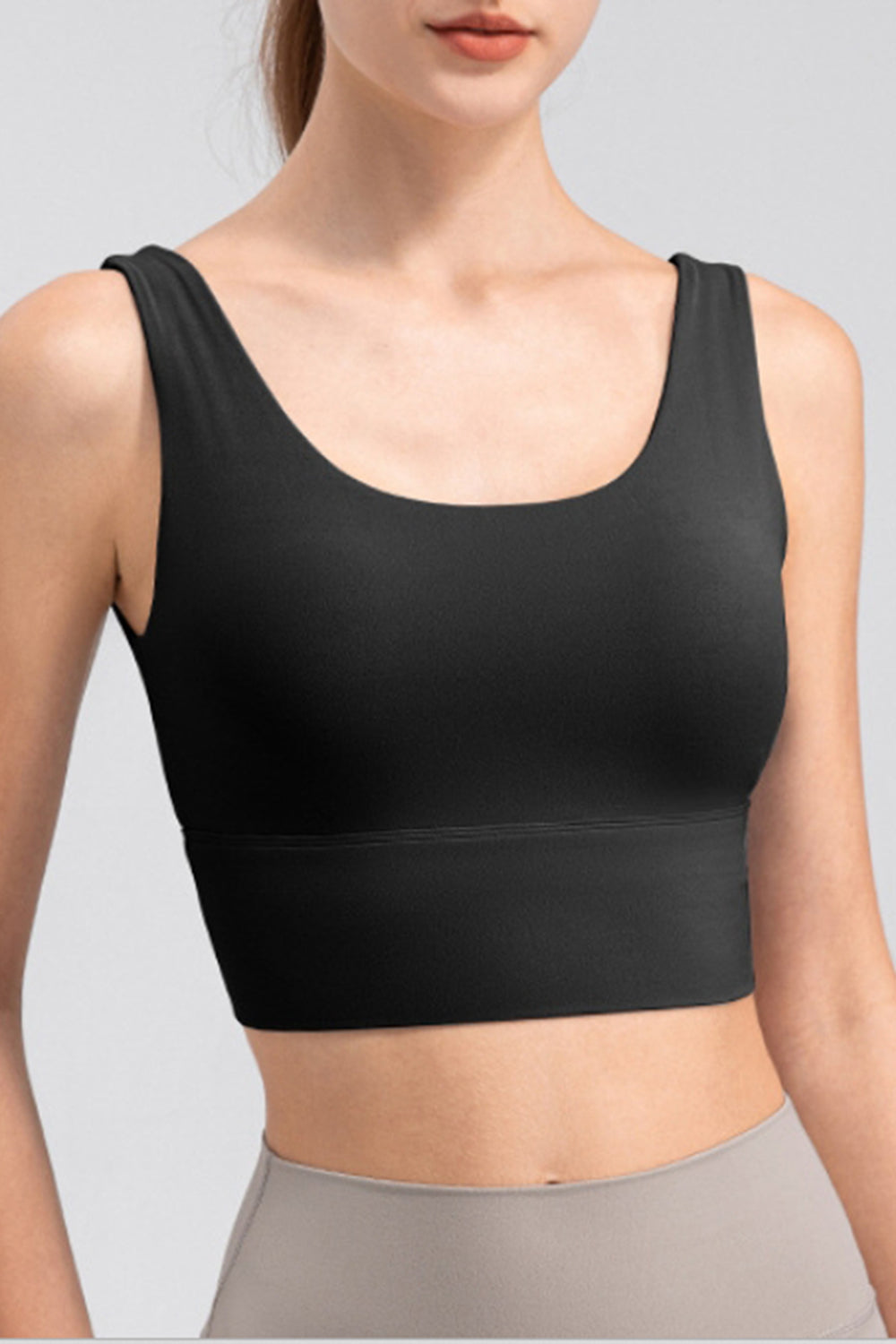 Scoop Neck Wide Strap Active Tank 