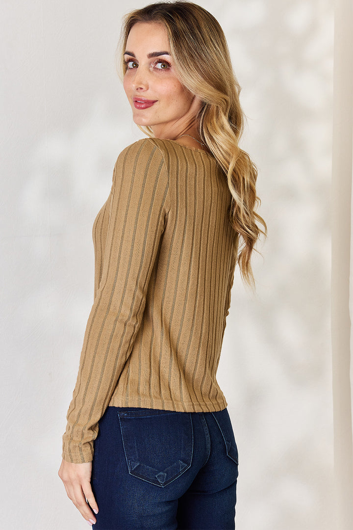 Basic Bae Full Size Ribbed Long Sleeve T-Shirt 