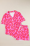 Pocketed Flower Half Sleeve Top and Shorts Lounge Set Lingerie & Nightwear